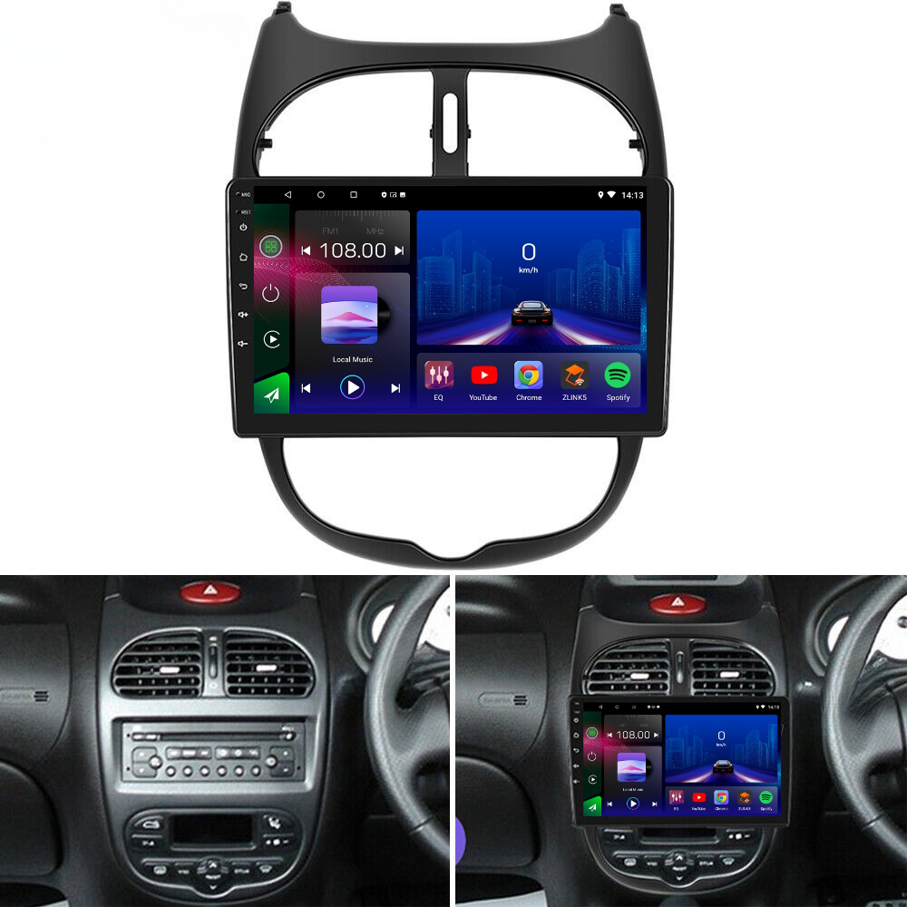 Peugeot 206 206 CC | 1998-2013 | Android 13 Autoradio | Apple CarPlay | Android Auto - TechVoyage