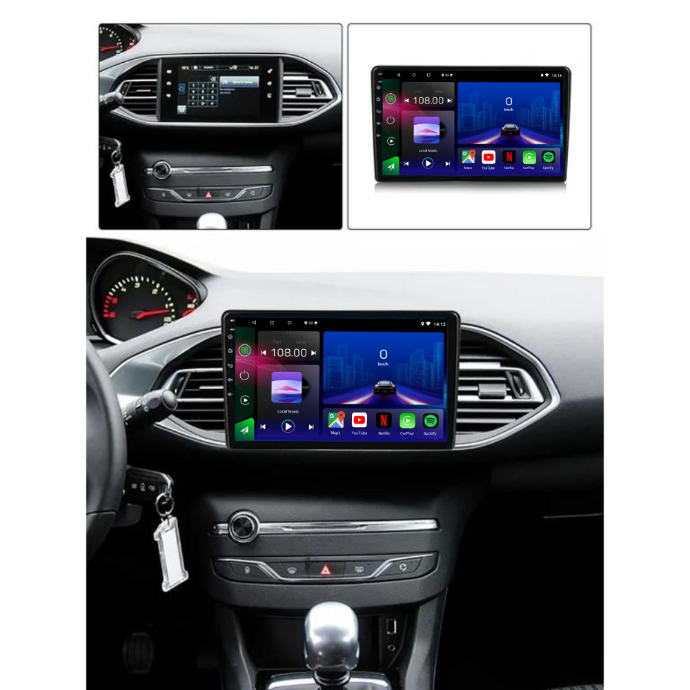 Peugeot | 308 308 SW 308s T9 | 2013-2018| Android 13 Autoradio | Apple CarPlay | Android Auto - TechVoyage