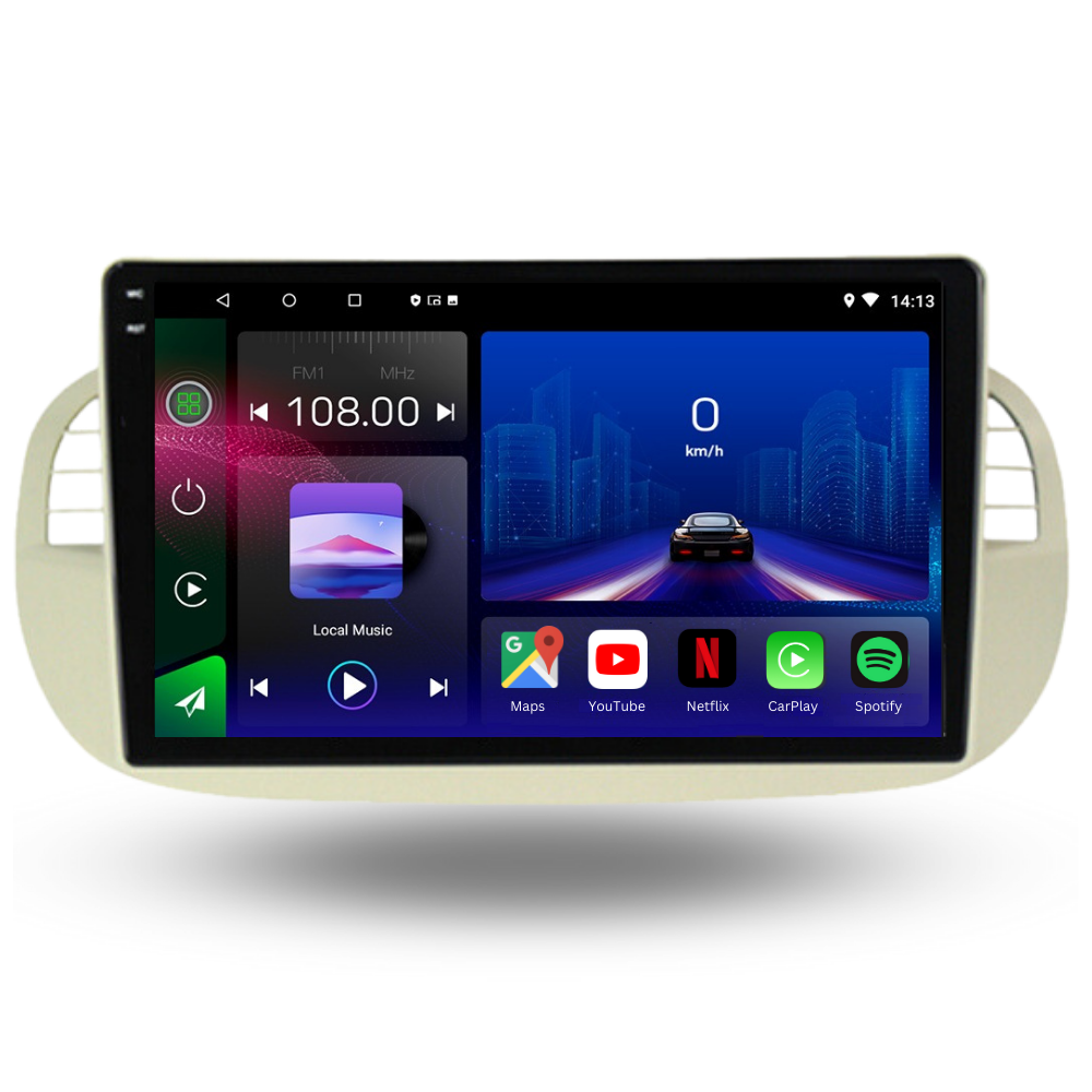 FIAT 500 | 2007-2015 | Android 13 Autoradio | Apple CarPlay | Android Auto - TechVoyage