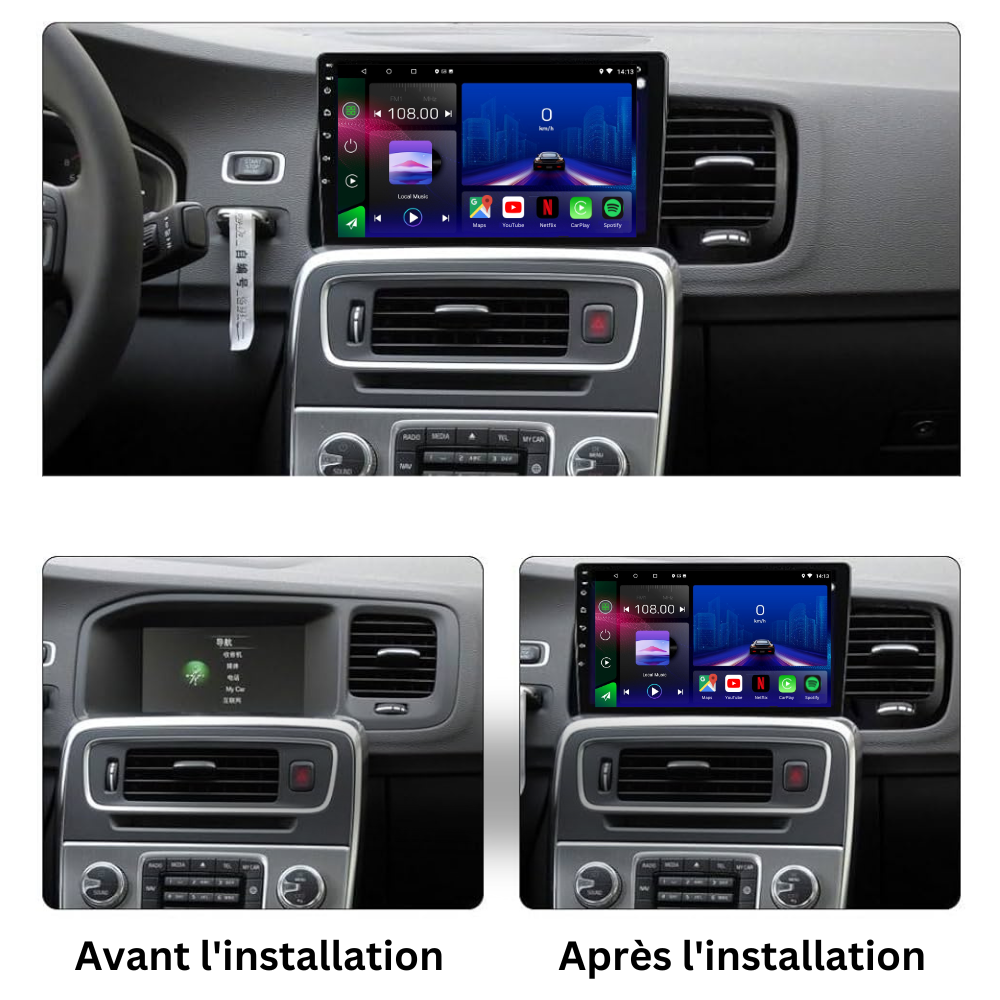 Volvo S60 | V60 | 2008-2013 | Android 13 Autoradio | Apple CarPlay | Android Auto - TechVoyage