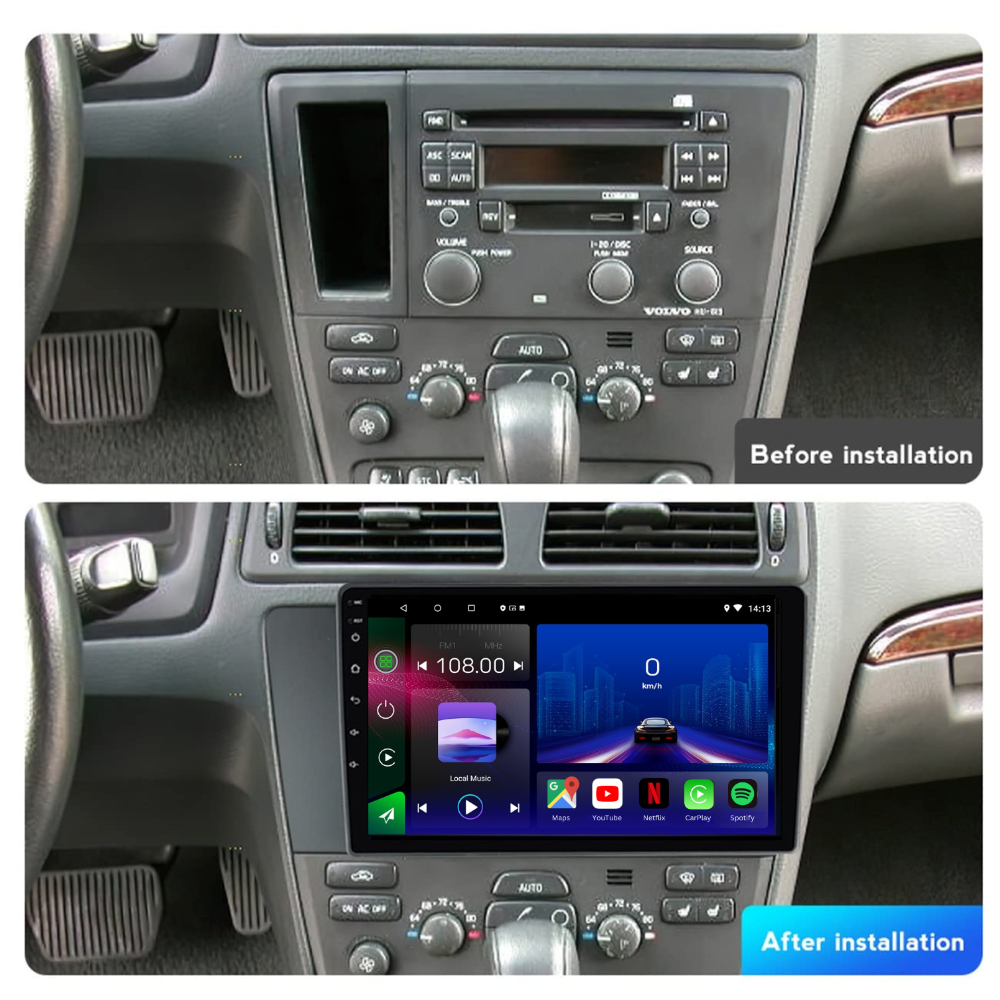 Volvo XC70 | V70 | S60 | 2004-2007 | Android 13 Autoradio | Apple CarPlay | Android Auto - TechVoyage