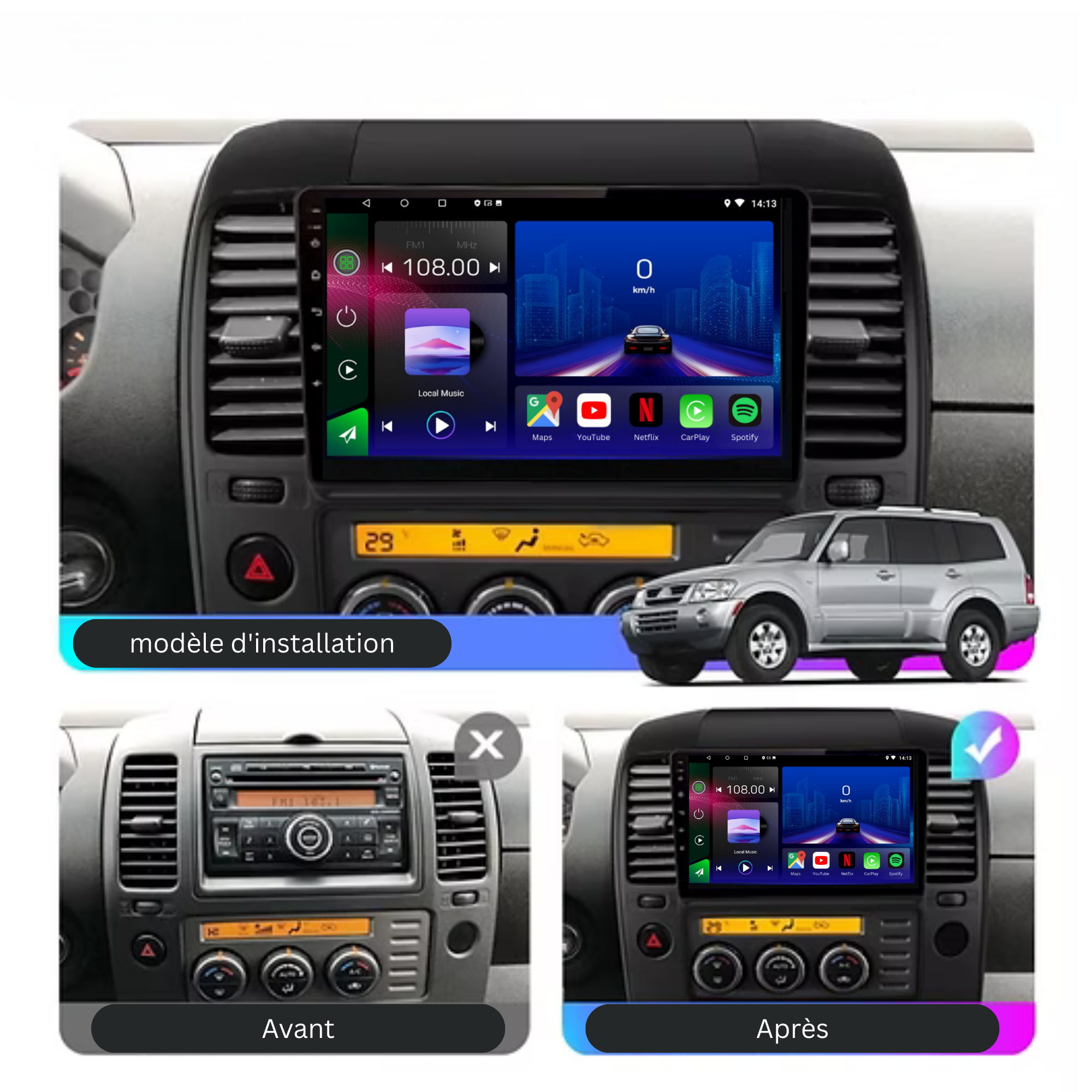 Nissan Navara d40 | 2005-2012 | Android 13 Autoradio | Apple CarPlay | Android Auto - TechVoyage