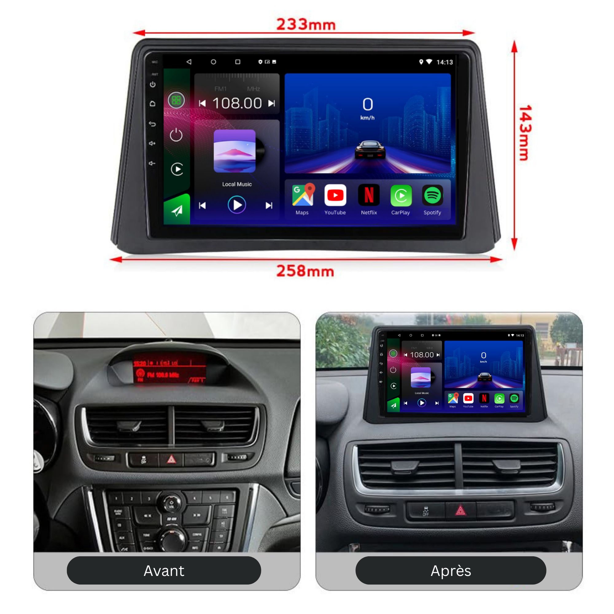 Opel Mokka | 2012-2016 | Android 13 Autoradio | Apple CarPlay | Android Auto - TechVoyage
