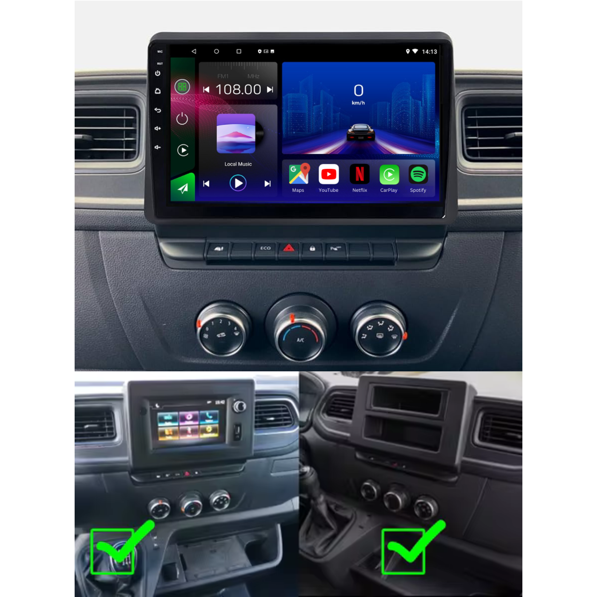 Renault Master | Opel Movano B | Nissan NV400 2019-2025 | Android 13 Autoradio | Apple CarPlay | Android Auto - TechVoyage
