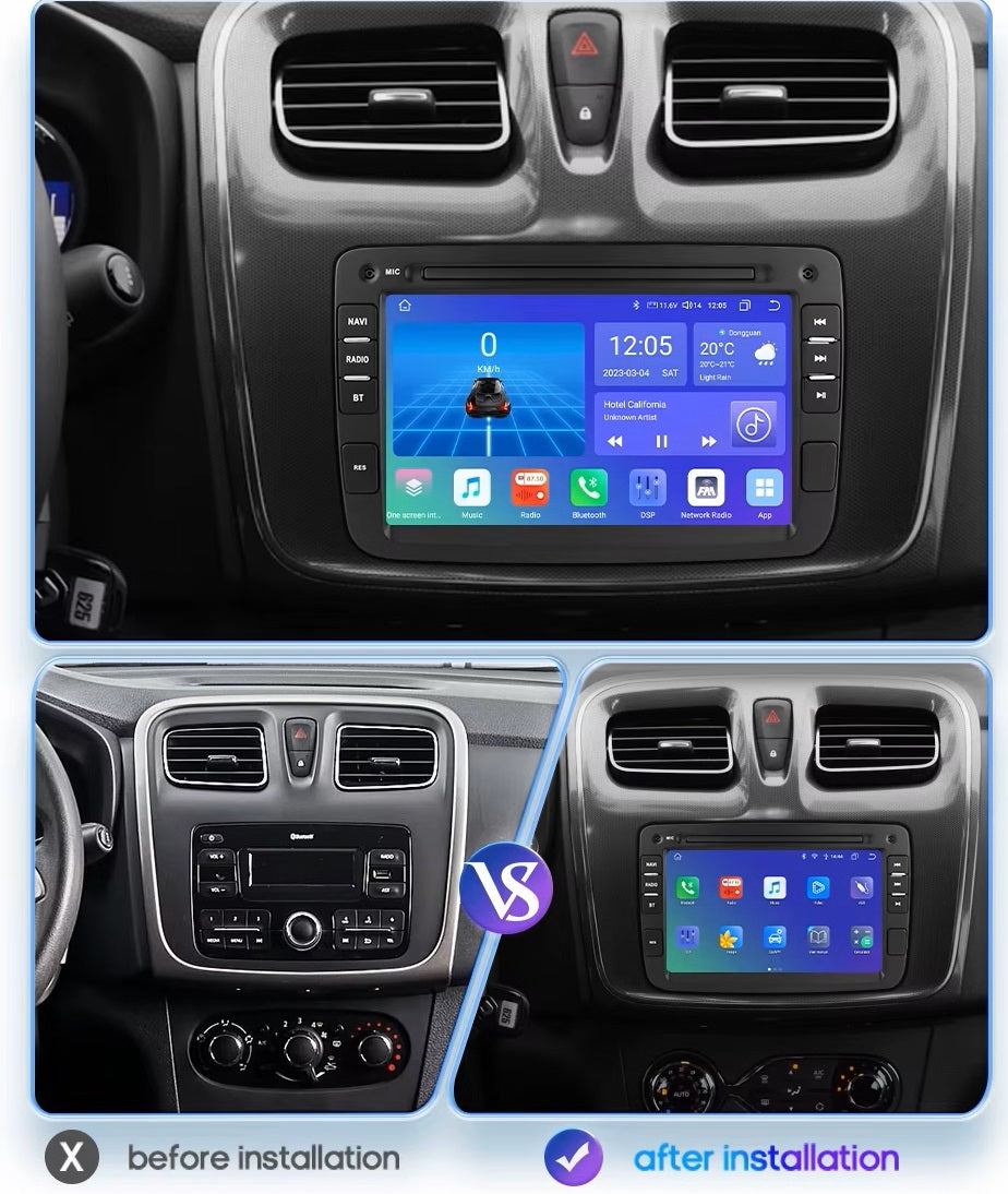 Dacia Universal | Android 13 Autoradio | Apple CarPlay | Android Auto - TechVoyage