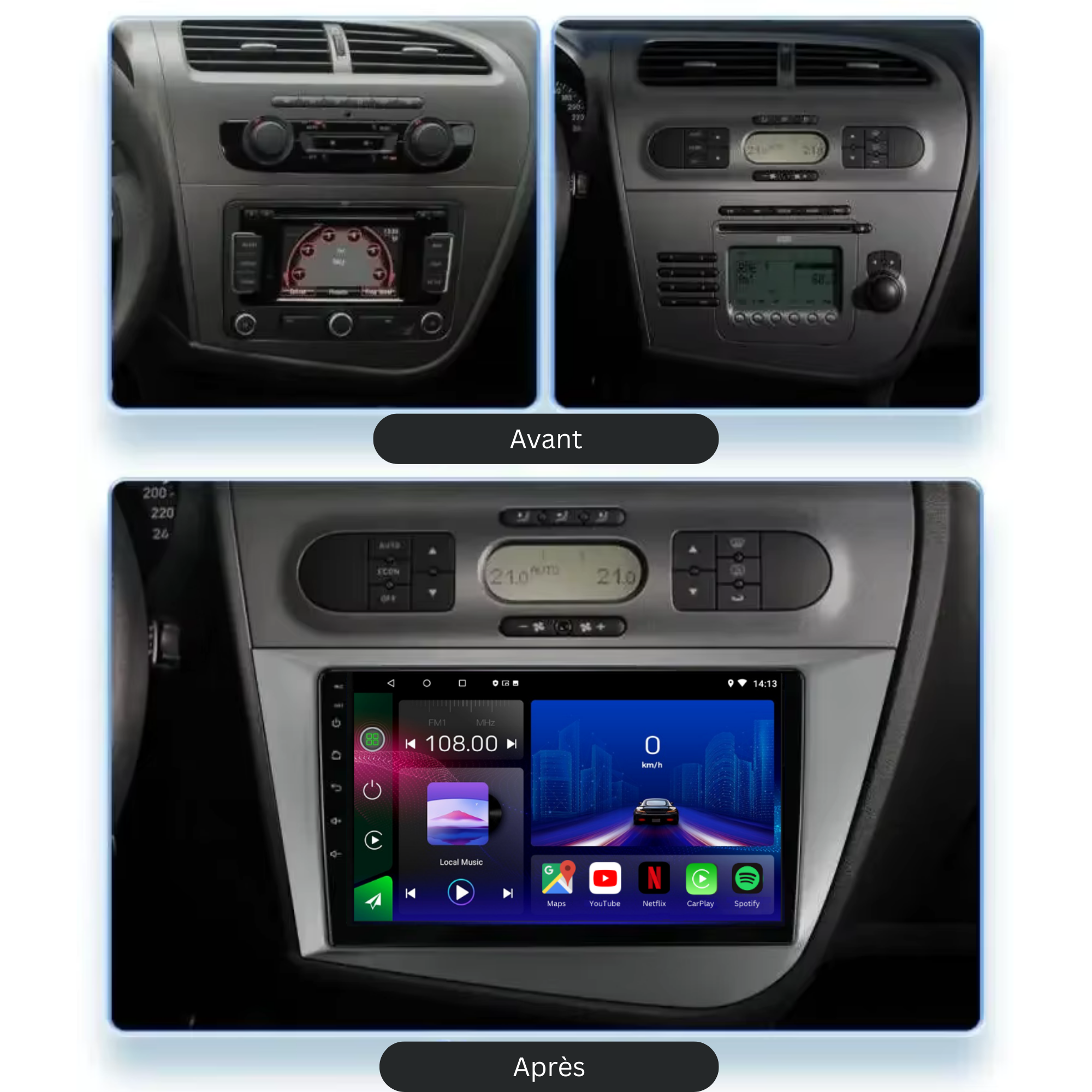 Seat Leon 2 MK2 | 2005-2012 | Android 13 Autoradio | Apple CarPlay | Android Auto - TechVoyage