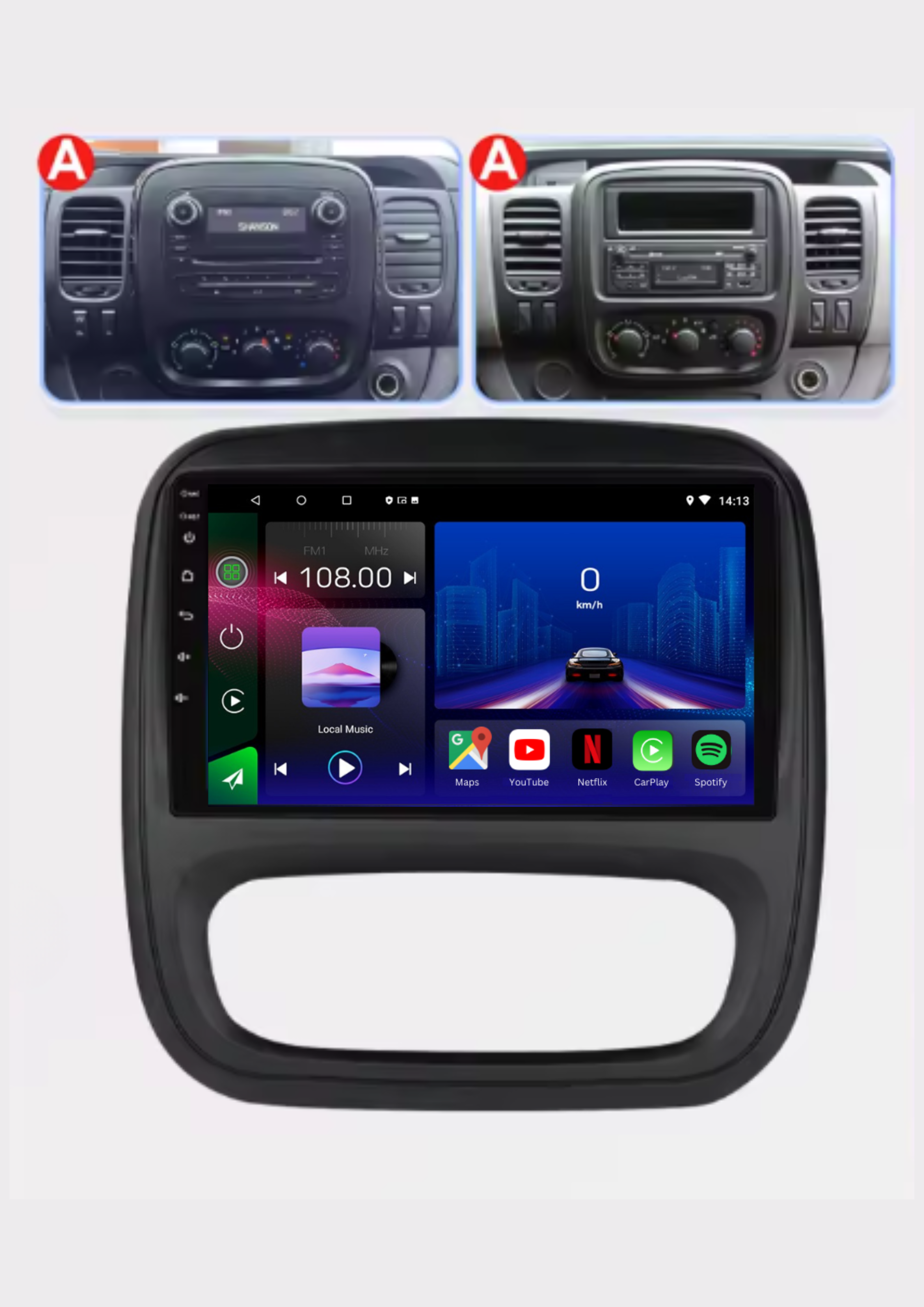 Opel Vivaro | Renault Traffic | 2014-2021 | Android 13 Autoradio | Apple CarPlay | Android Auto - TechVoyage