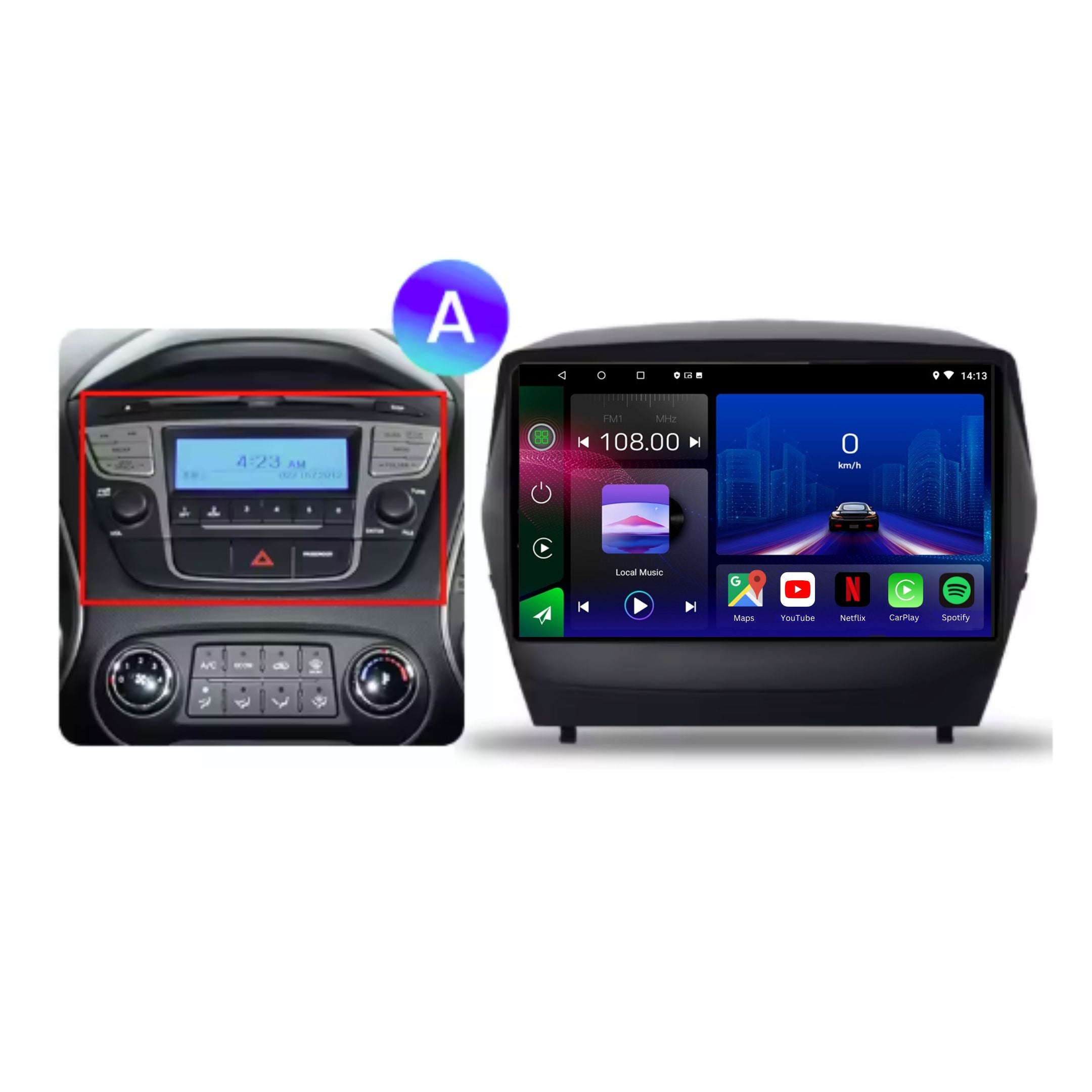Hyundai ix35 | 2009-2015 | Android 14 Autoradio | Apple CarPlay | Android Auto - TechVoyage