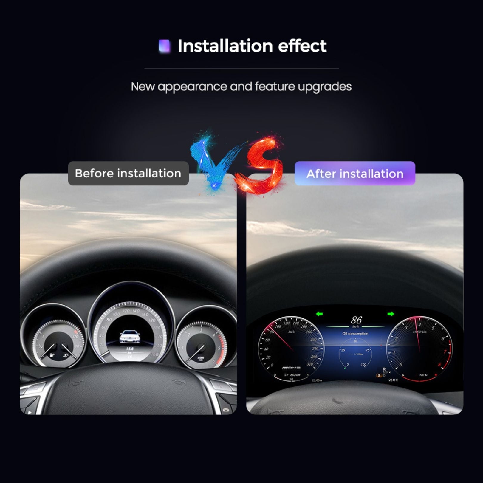 Mercedes-Benz C-Class W204 Digital Instrument Cluster – Linux System LCD Dashboard (2008–2010) - Pluscenter