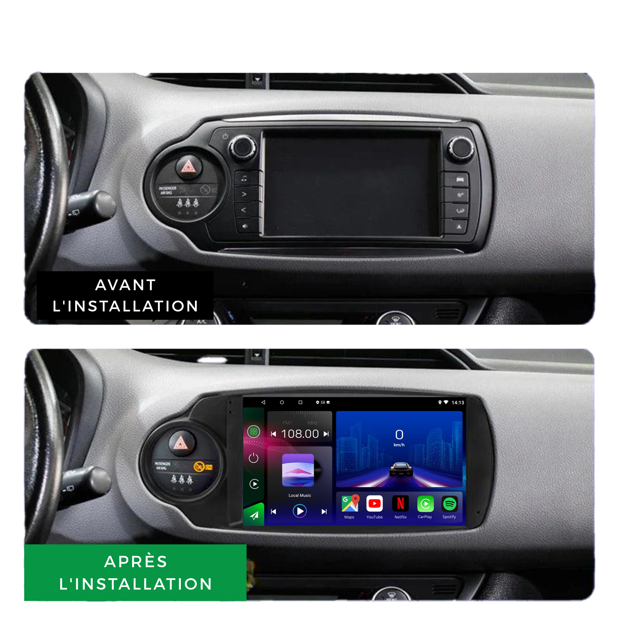 Toyota Yaris | 2012-2017  | Android 13 Autoradio | Apple CarPlay | Android Auto - TechVoyage