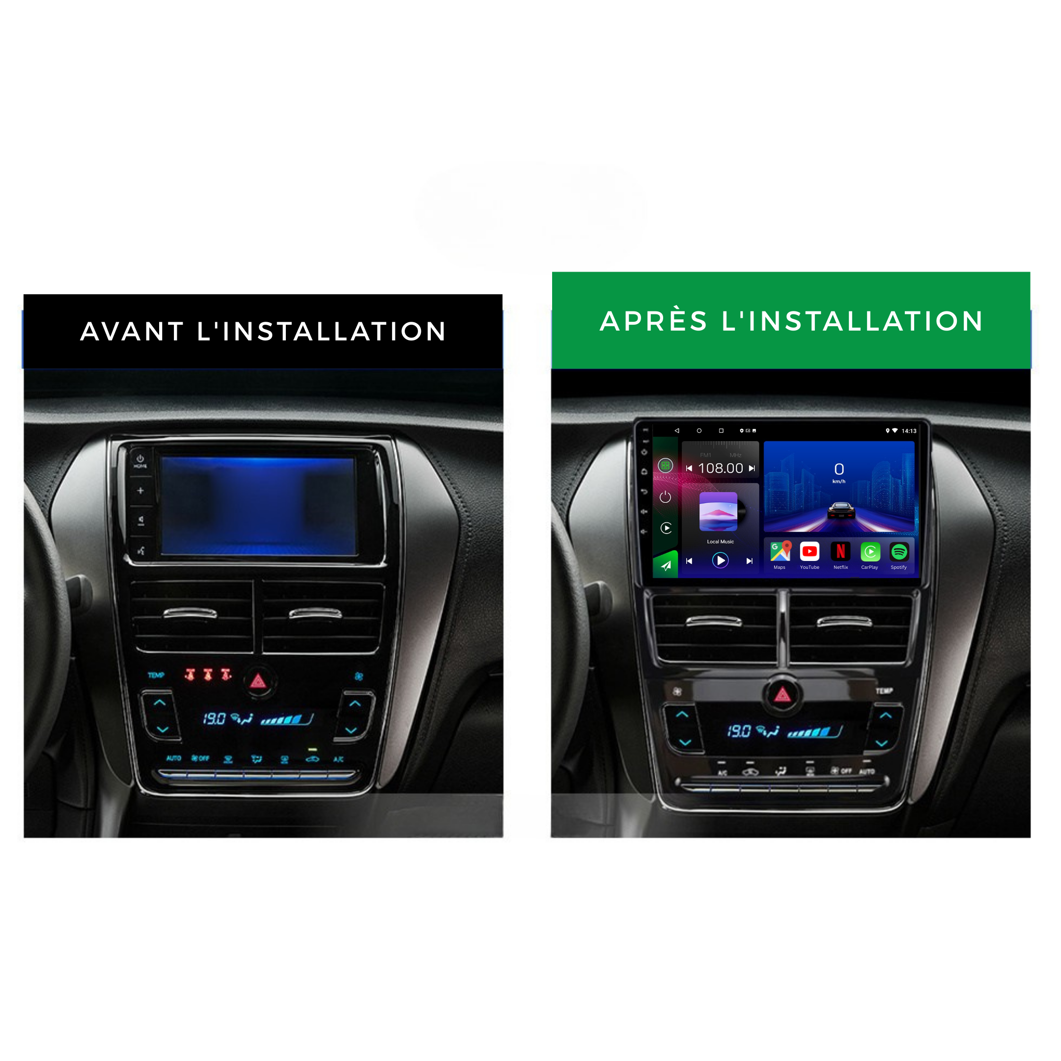 Toyota Yaris | 2018-2020  | Android 13 Autoradio | Apple CarPlay | Android Auto - TechVoyage