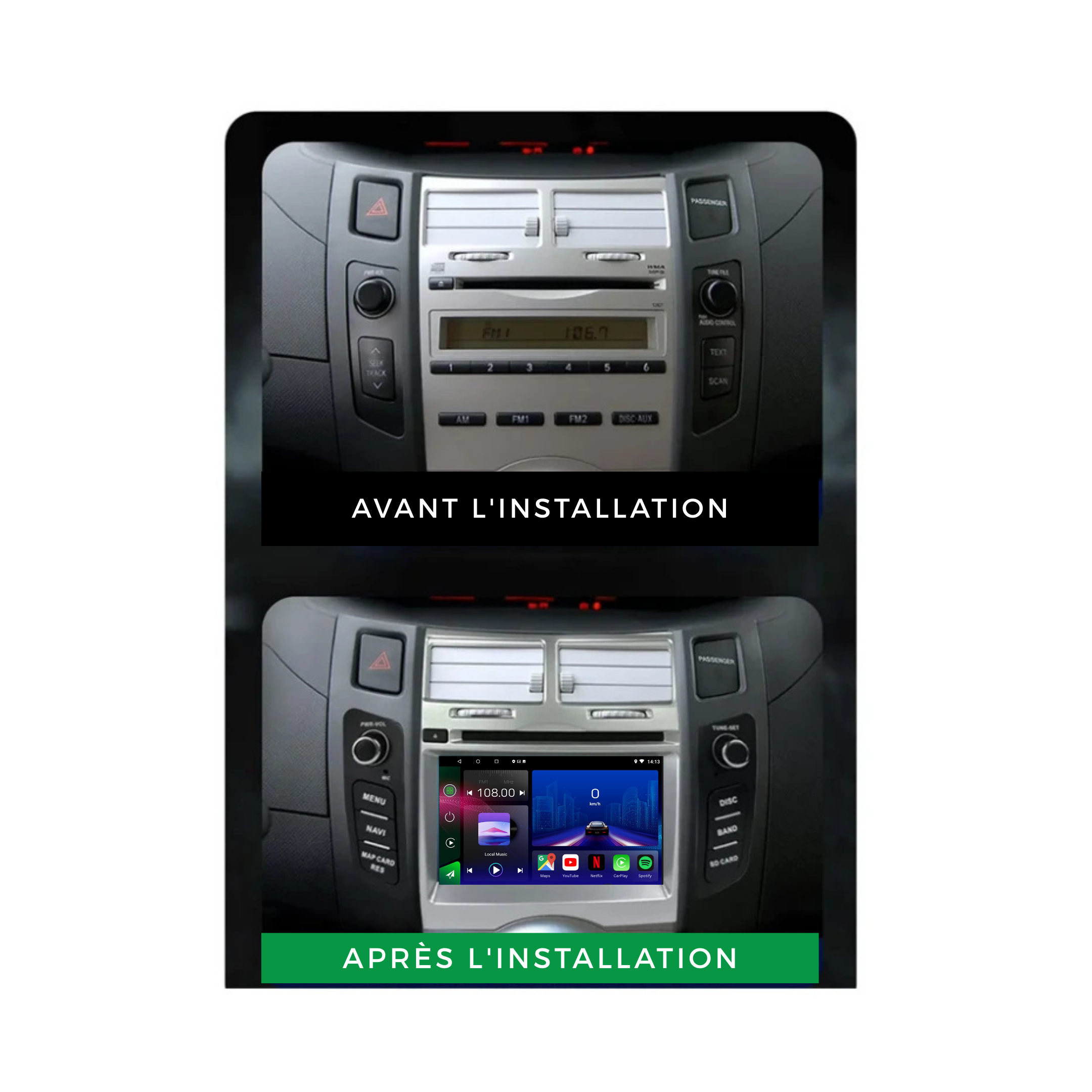Toyota Yaris | 2005-2012 | Android 13 Autoradio | Apple CarPlay | Android Auto - TechVoyage