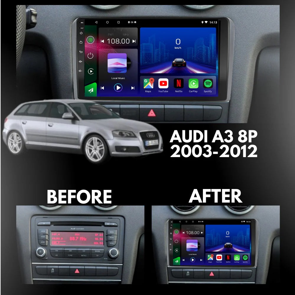 Audi A3 S3 RS3 | 8P 2003-2012 | Android 13 Autoradio | Apple CarPlay | Android Auto | Bose - TechVoyage