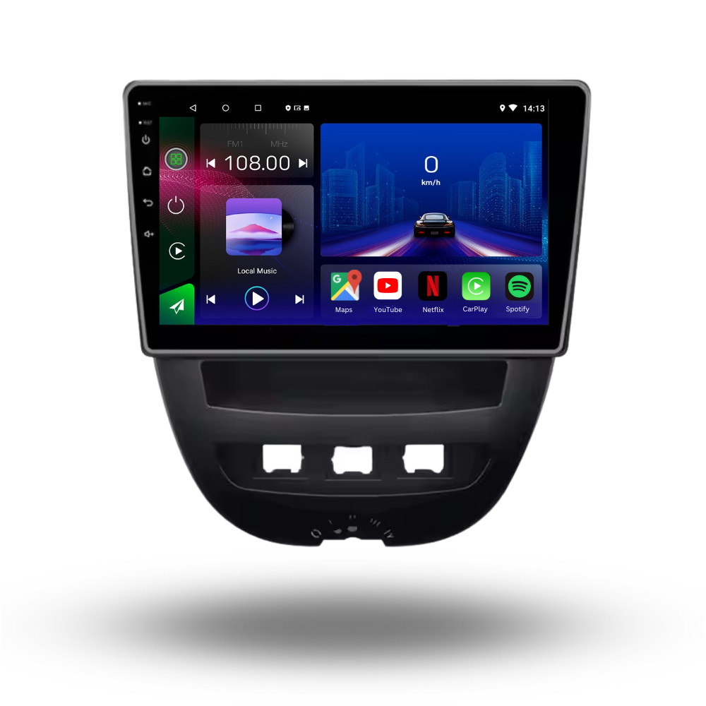 Autoradio Android 10,1" Pour Peugeot 107/Citroën C1/Toyota Aygo 2004-2014 - 8 Cœurs, 6+128 Go, CarPlay, Android Auto, GPS, Caméra Recul