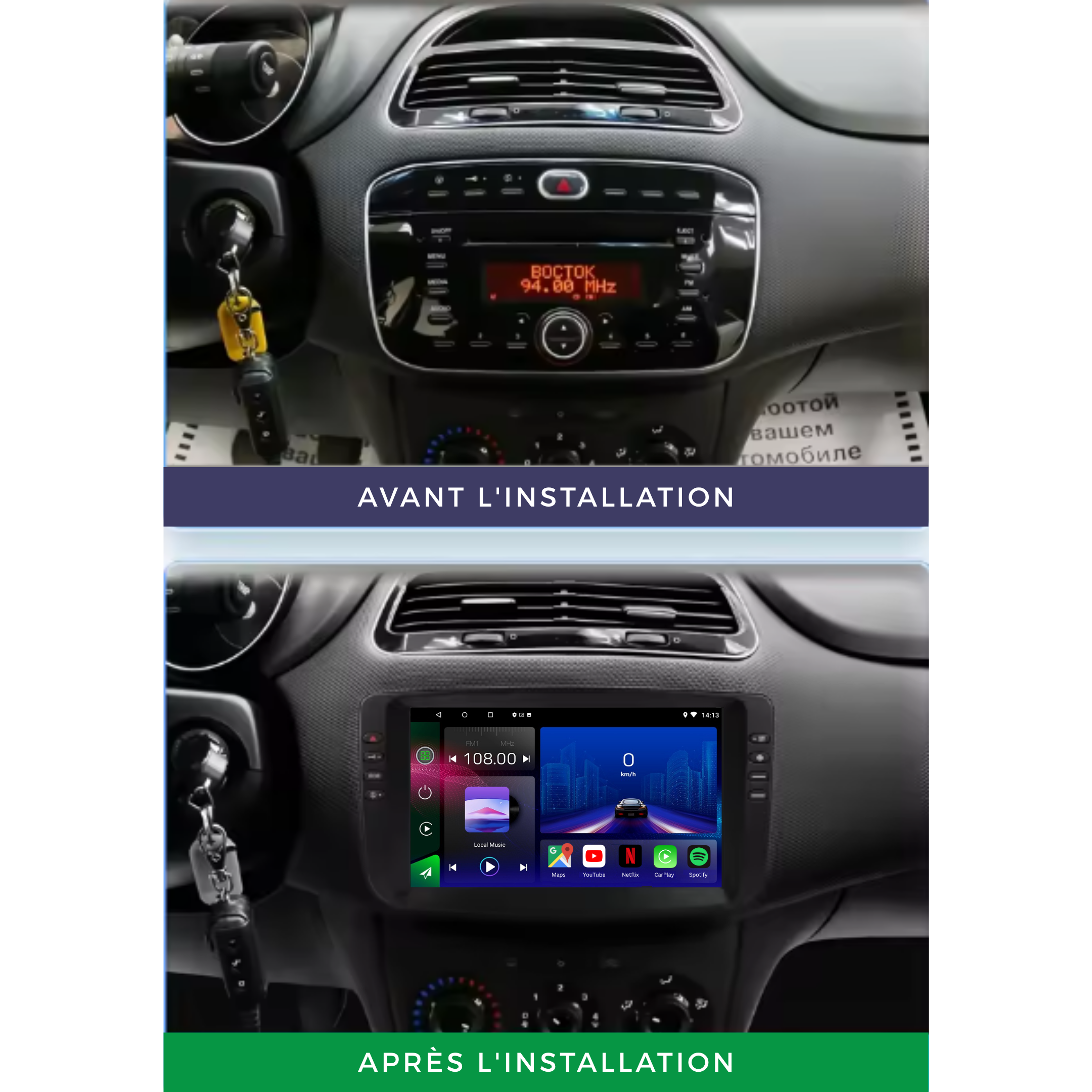 FIAT Linea | Punto Evo | 2010-2015 | Android 13 Autoradio | Apple CarPlay | Android Auto - TechVoyage