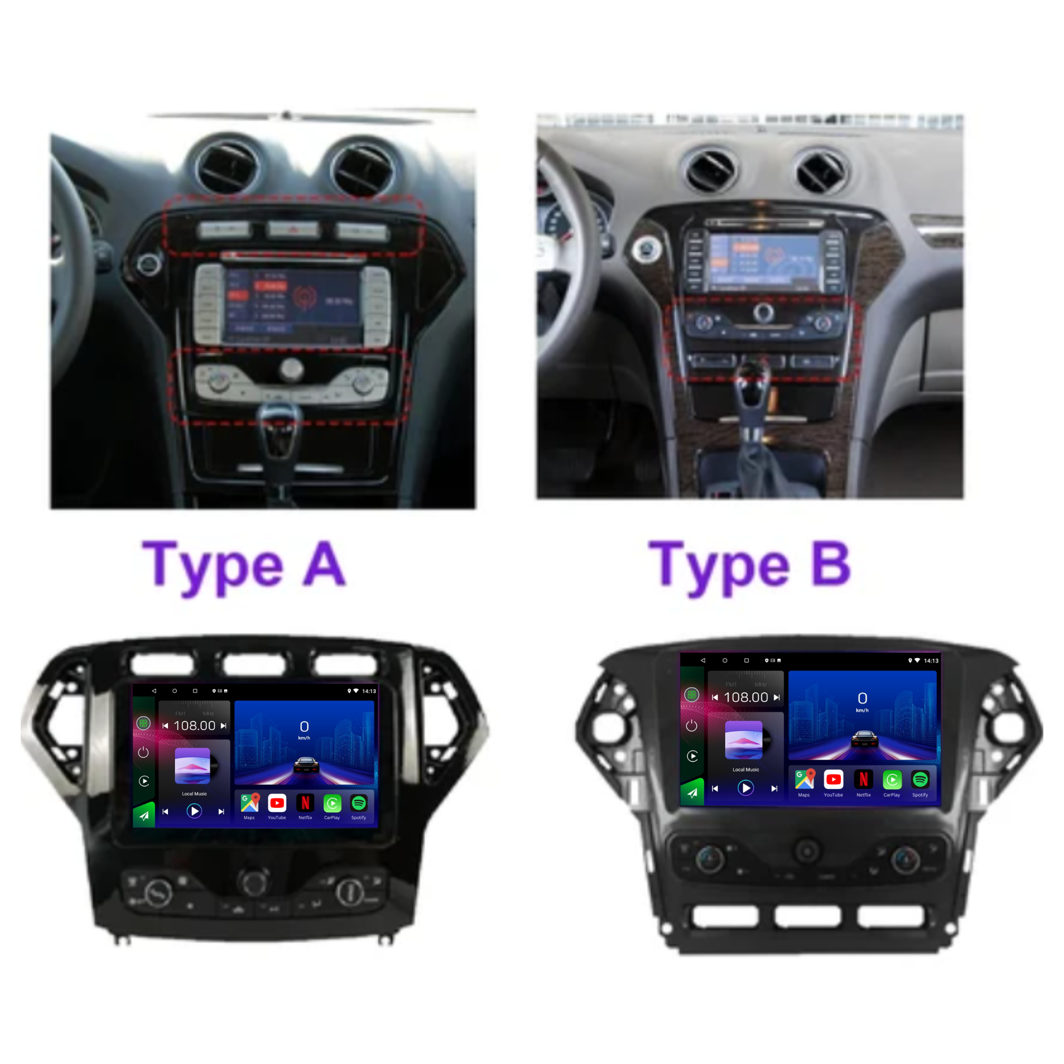 Ford Mondeo | MK4 | 2007-2011 | Android 13 Autoradio | Apple CarPlay | Android Auto - TechVoyage