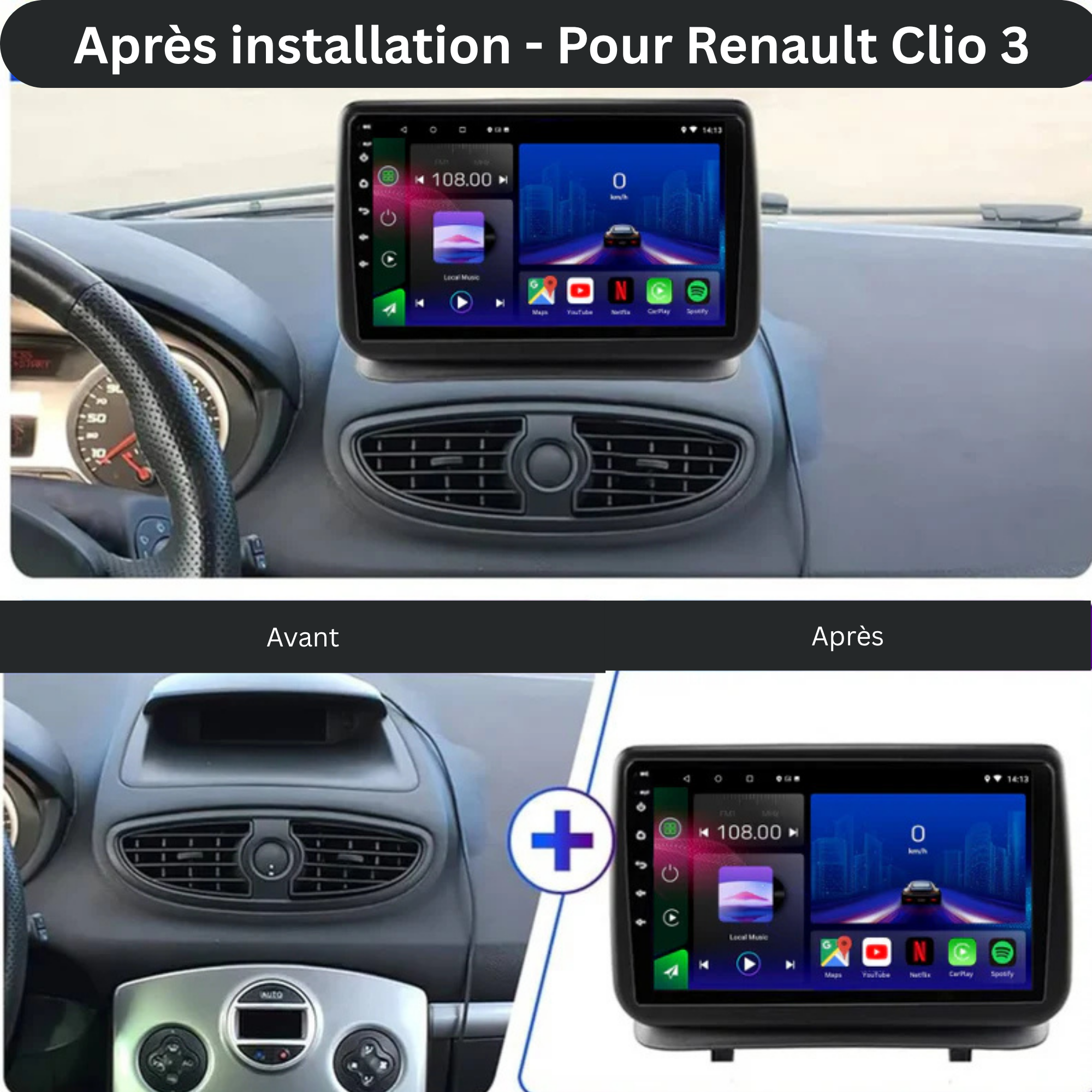 Renault Clio 3 | 2005-2014 | Android 13 Autoradio | Apple CarPlay | Android Auto - TechVoyage