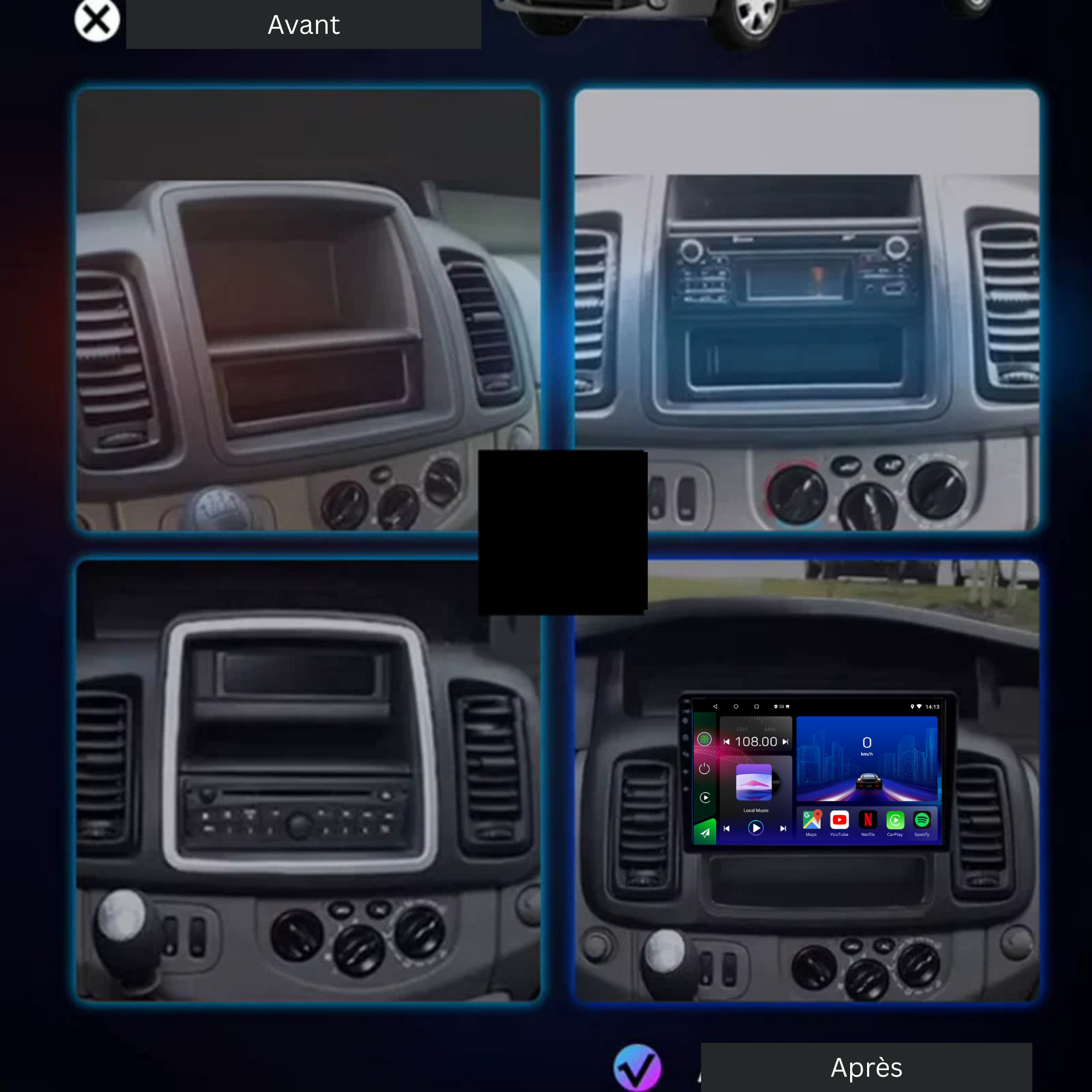 Opel Vivaro Renault Traffic Nissan Primastar | 2010-2014 | Android 13 Autoradio | Apple CarPlay | Android Auto - TechVoyage