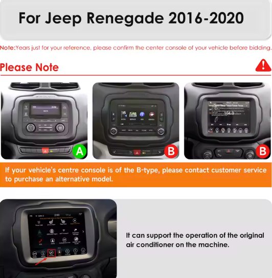 Jeep Renegade | 2016-2020 | Android 14 Autoradio | Apple CarPlay | Android Auto - TechVoyage