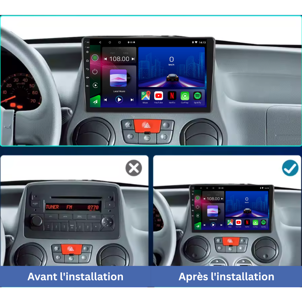 FIAT Panda | 2003-2012 | Android 13 Autoradio | Apple CarPlay | Android Auto - TechVoyage