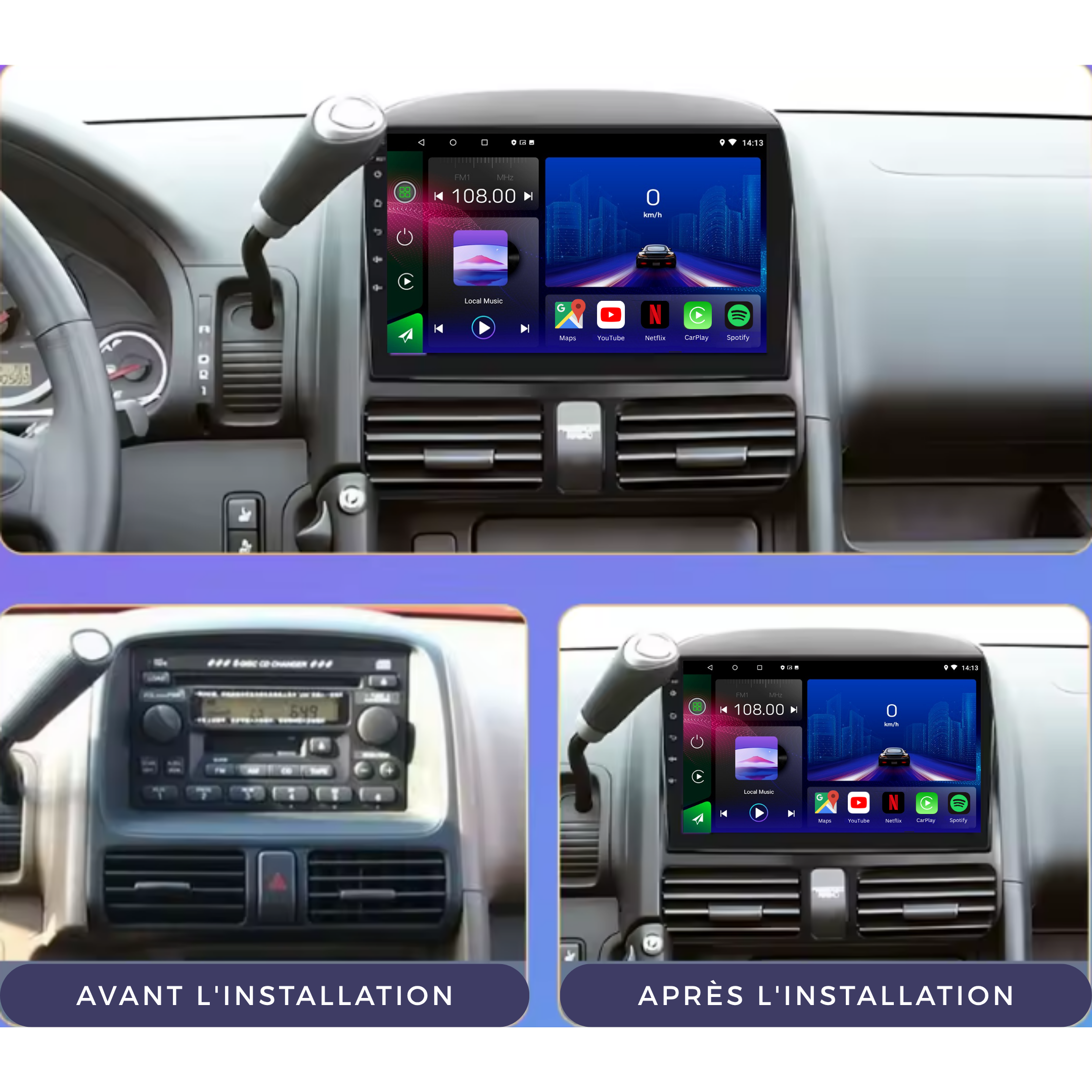 Honda CRV | 2001-2006 | Android 13 Autoradio | Apple CarPlay | Android Auto - TechVoyage