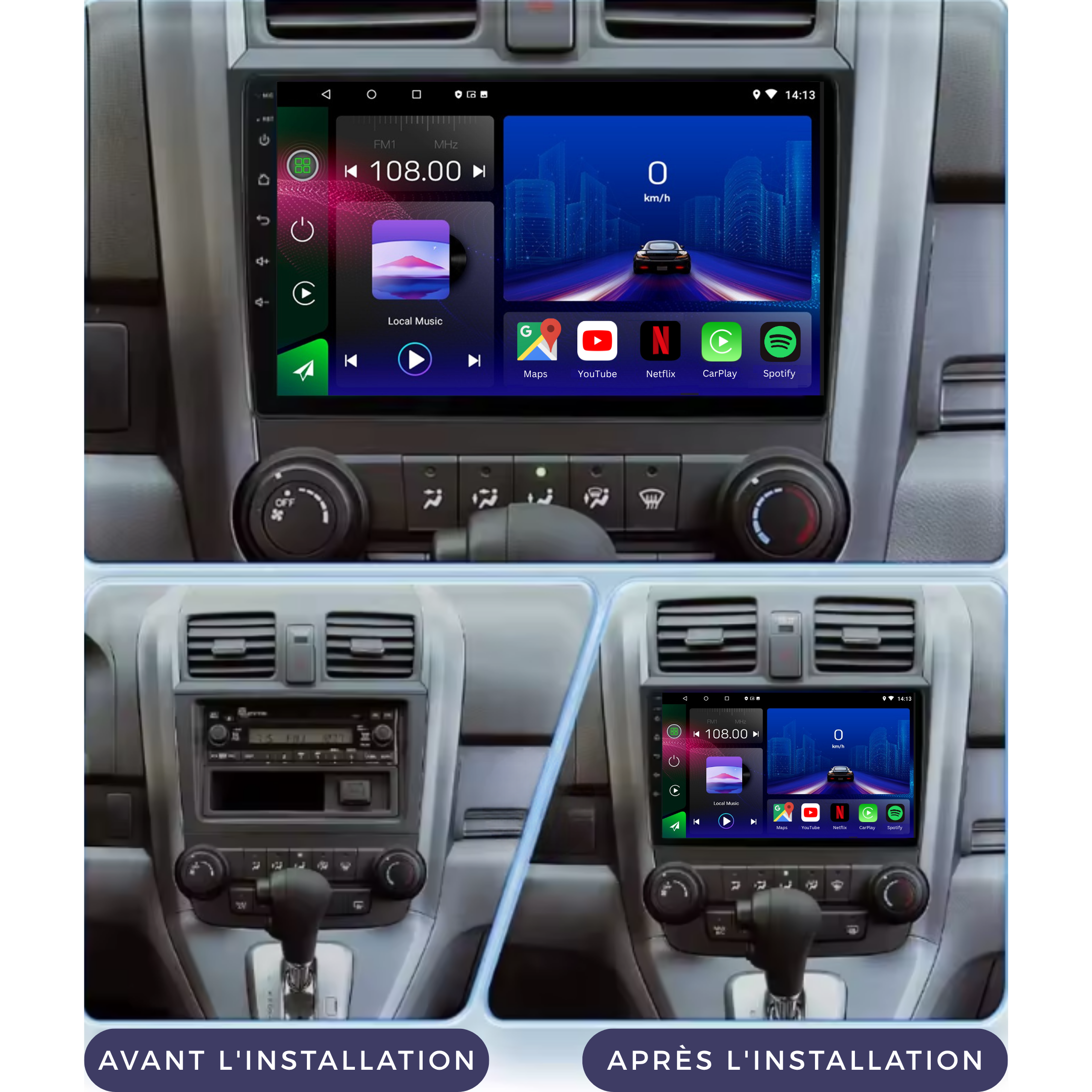 Honda CRV | 2007-2011 | Android 13 Autoradio | Apple CarPlay | Android Auto - TechVoyage