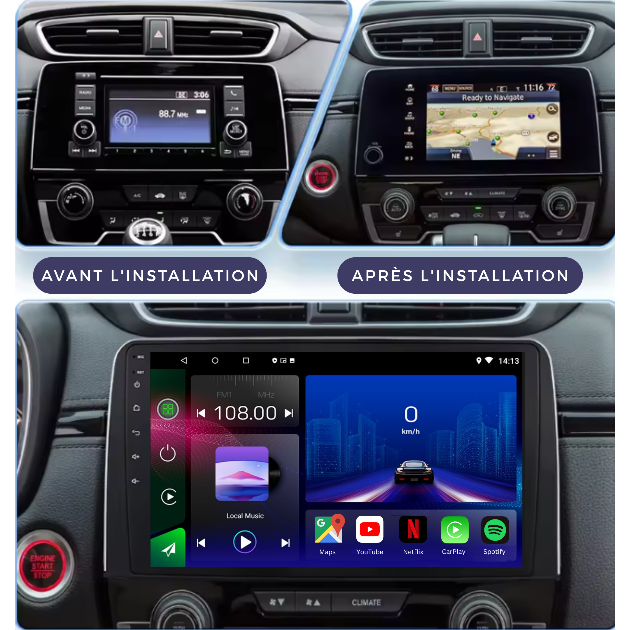 Honda CRV | 2017-2021 | Android 13 Autoradio | Apple CarPlay | Android Auto - TechVoyage