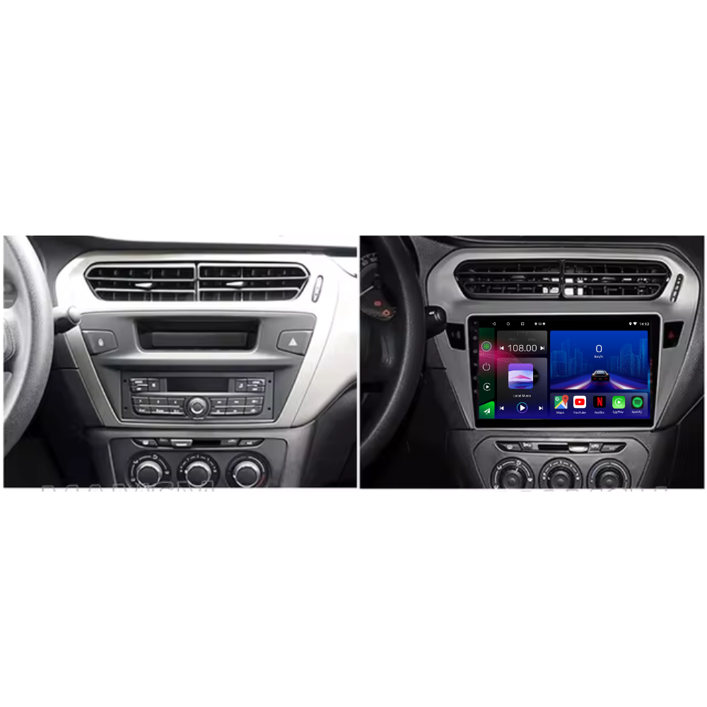 Citroen C-Elysee | Peugeot 301 2014-2018 | Android 13 Autoradio | Apple CarPlay | Android Auto - TechVoyage