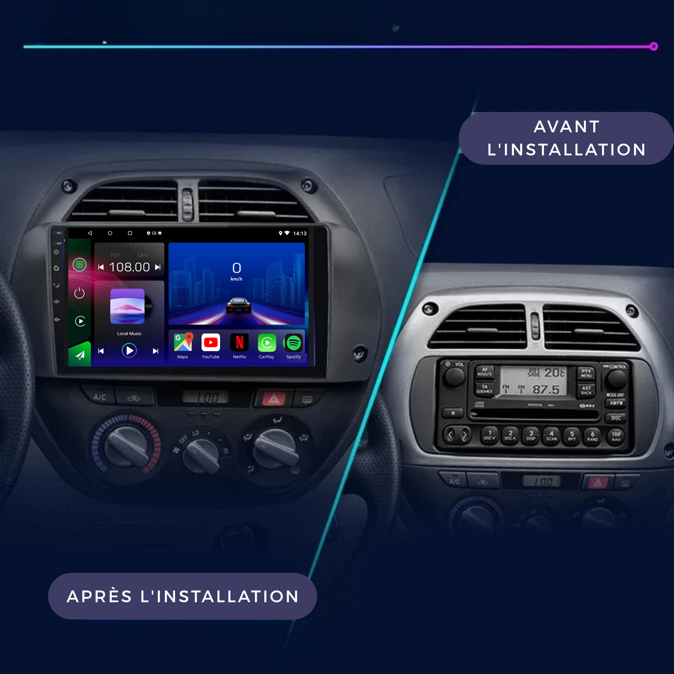 Toyota RAV4 | 2001-2006 | Android 13 Autoradio | Apple CarPlay | Android Auto - TechVoyage