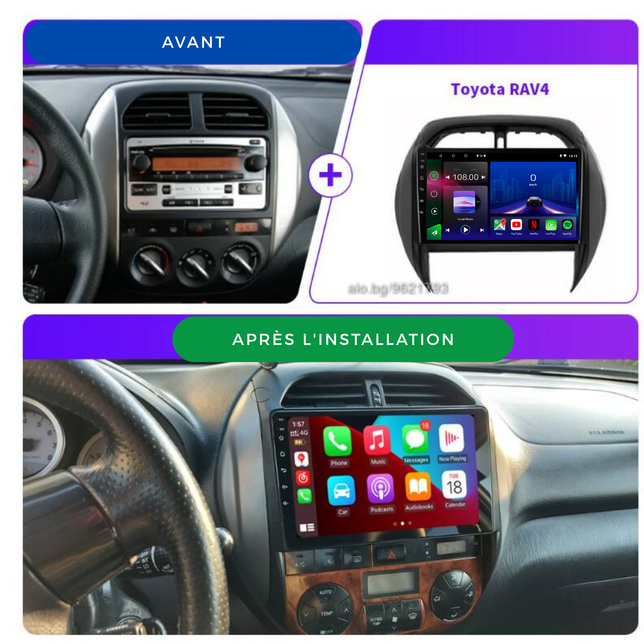 Toyota RAV4 | 2003-2005 | Android 13 Autoradio | Apple CarPlay | Android Auto - TechVoyage