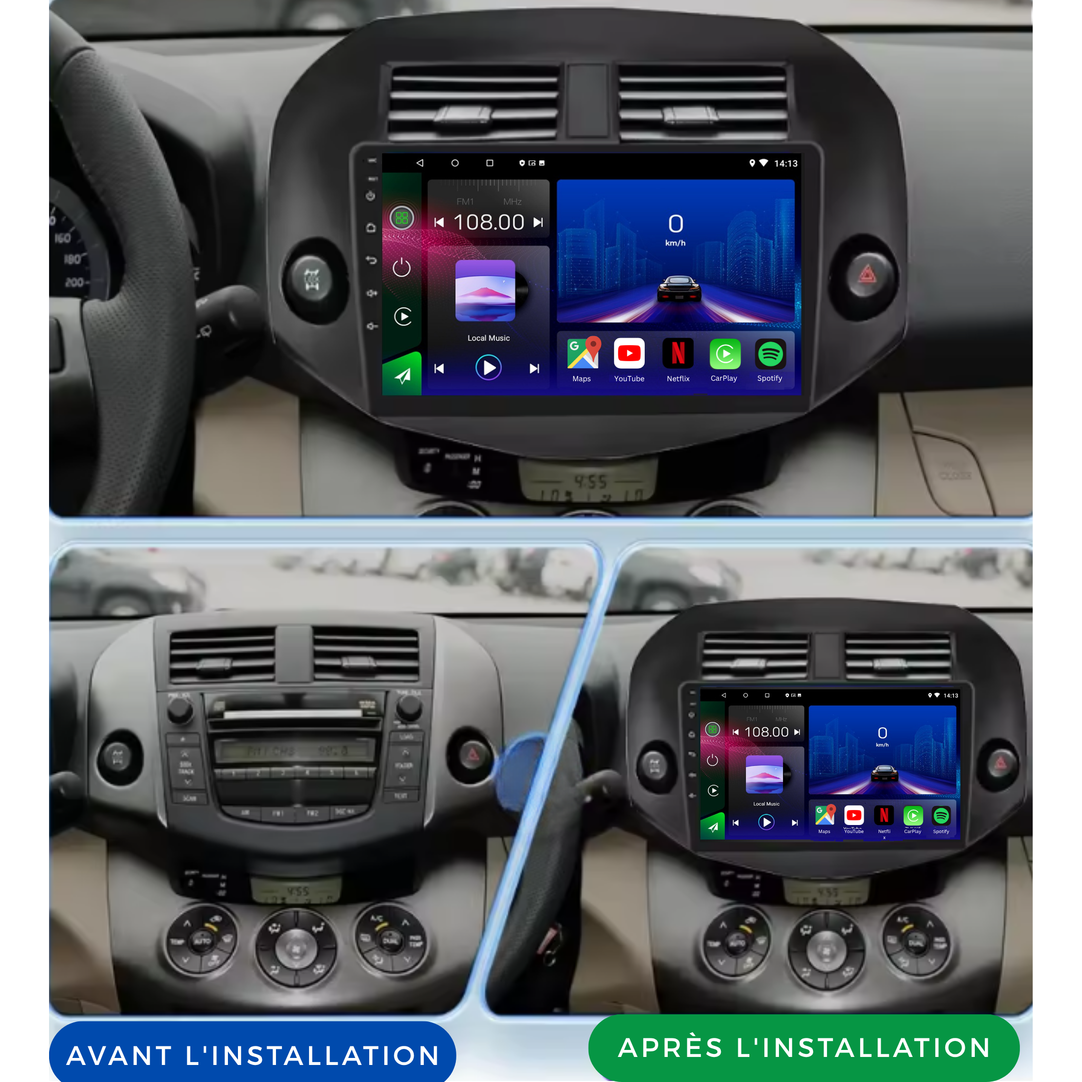 Toyota RAV4 | 2007-2011 | Android 13 Autoradio | Apple CarPlay | Android Auto - TechVoyage